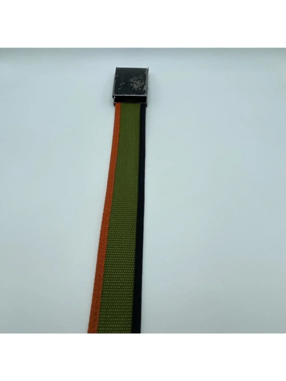 Diamond Green Black Orange Slip Thru Adjustable Belt Men’s Size M